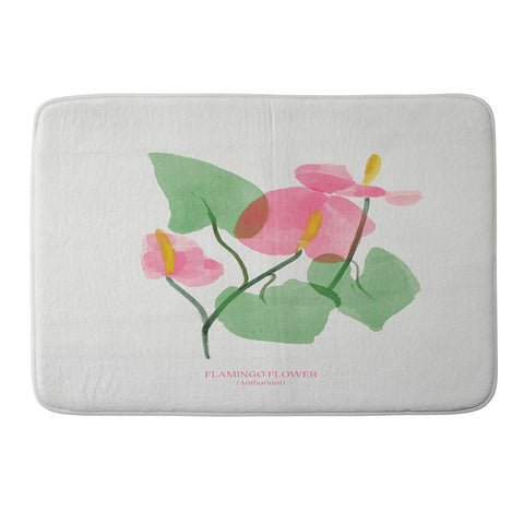 DENY Designs flamingo flower Memory Foam Bath Mat
