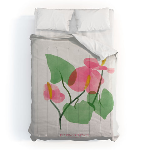DENY Designs flamingo flower Comforter