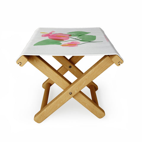 DENY Designs flamingo flower Folding Stool
