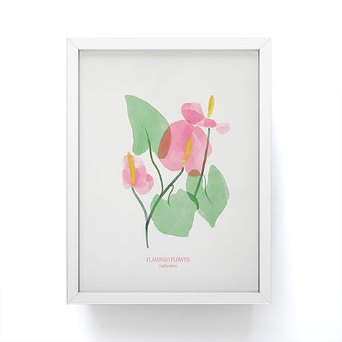 DENY Designs flamingo flower Framed Mini Art Print