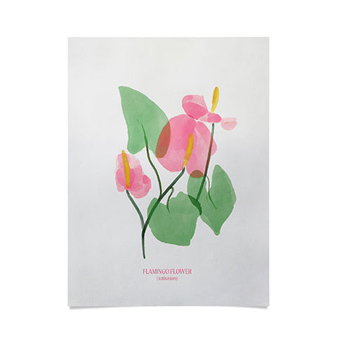 DENY Designs flamingo flower Poster