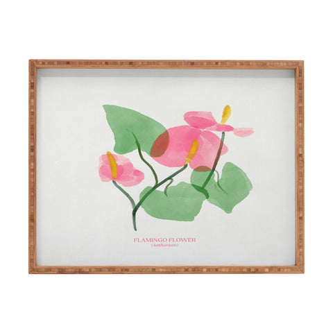 DENY Designs flamingo flower Rectangular Tray