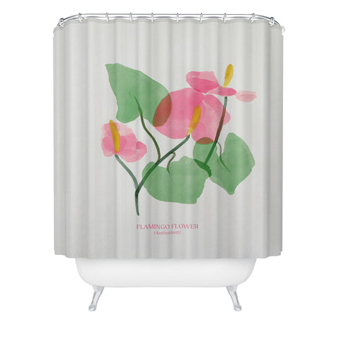 DENY Designs flamingo flower Shower Curtain