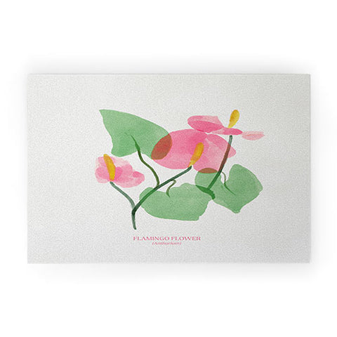 DENY Designs flamingo flower Welcome Mat