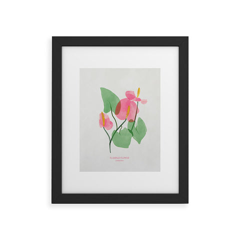 DENY Designs flamingo flower Framed Art Print