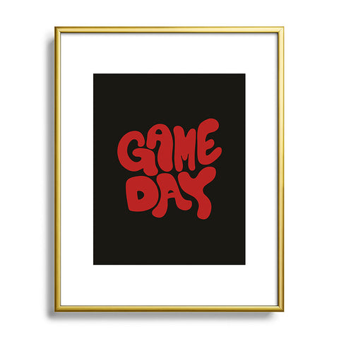DENY Designs Gameday Black and Red 1 Metal Framed Art Print