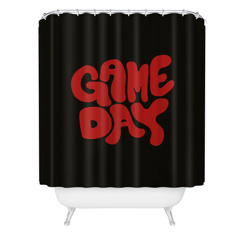 DENY Designs Gameday Black and Red 1 Shower Curtain