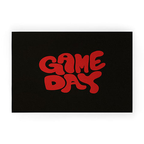 DENY Designs Gameday Black and Red 1 Welcome Mat