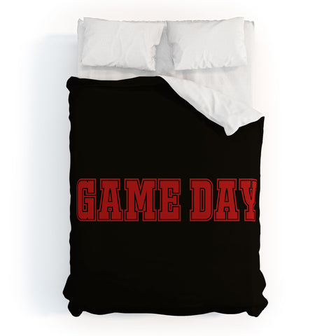 DENY Designs Gameday Black and Red 2 Duvet Cover