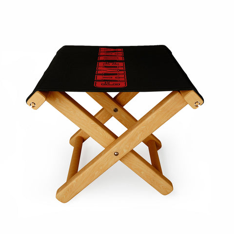 DENY Designs Gameday Black and Red 2 Folding Stool