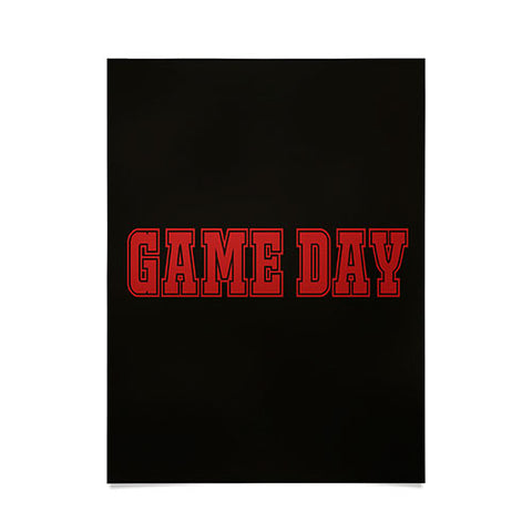 DENY Designs Gameday Black and Red 2 Poster