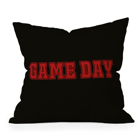 DENY Designs Gameday Black and Red 2 Outdoor Throw Pillow