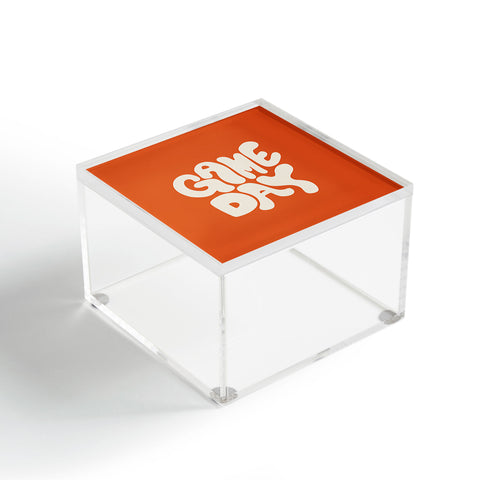 DENY Designs Gameday Orange and White 1 Acrylic Box