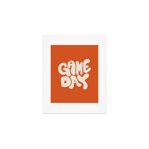 DENY Designs Gameday Orange and White 1 Art Print