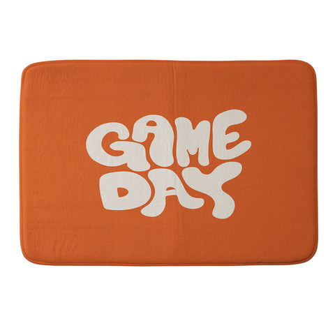 DENY Designs Gameday Orange and White 1 Memory Foam Bath Mat