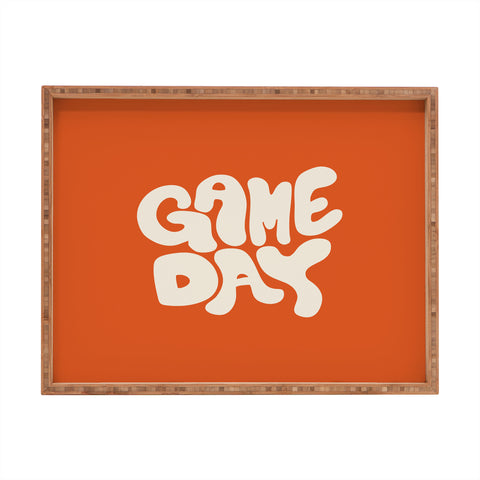 DENY Designs Gameday Orange and White 1 Rectangular Tray