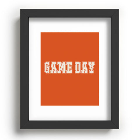 DENY Designs Gameday Orange and White 2 Recessed Framing Rectangle