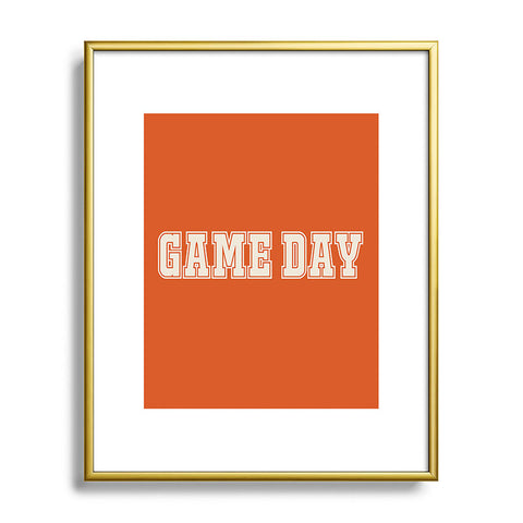 DENY Designs Gameday Orange and White 2 Metal Framed Art Print