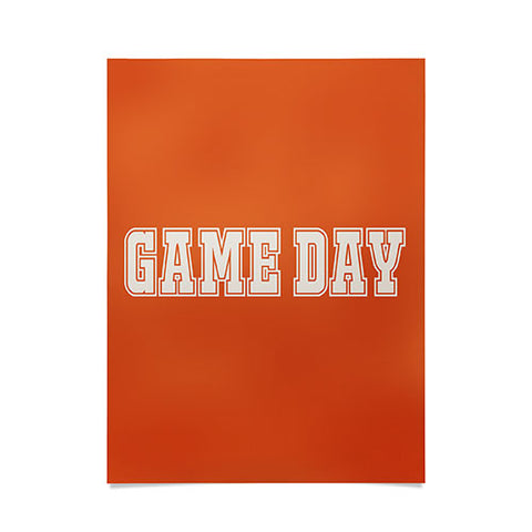 DENY Designs Gameday Orange and White 2 Poster