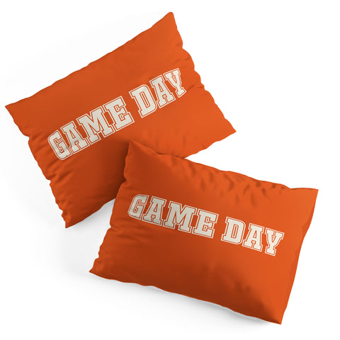DENY Designs Gameday Orange and White 2 Pillow Shams