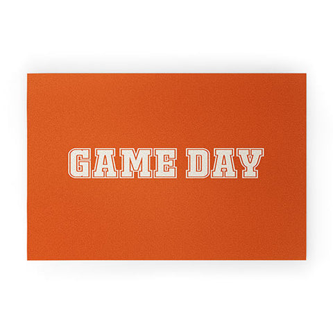 DENY Designs Gameday Orange and White 2 Welcome Mat