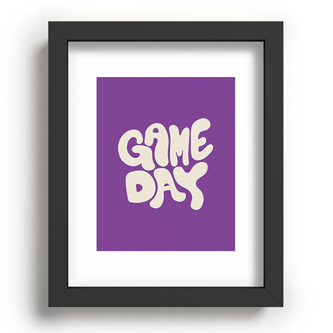 DENY Designs Gameday Purple and White 1 Recessed Framing Rectangle