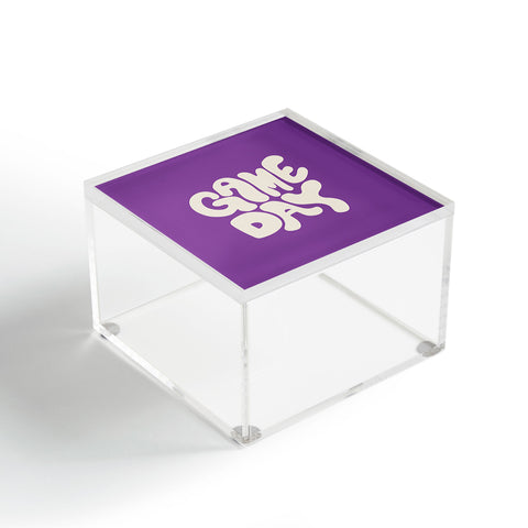 DENY Designs Gameday Purple and White 1 Acrylic Box