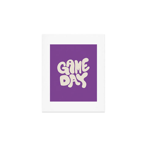 DENY Designs Gameday Purple and White 1 Art Print