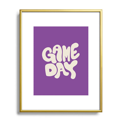 DENY Designs Gameday Purple and White 1 Metal Framed Art Print