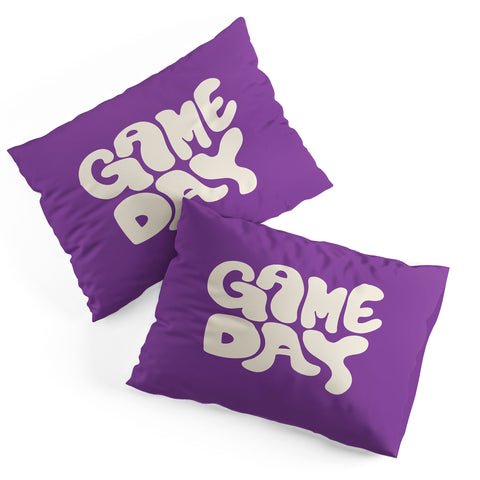DENY Designs Gameday Purple and White 1 Pillow Shams