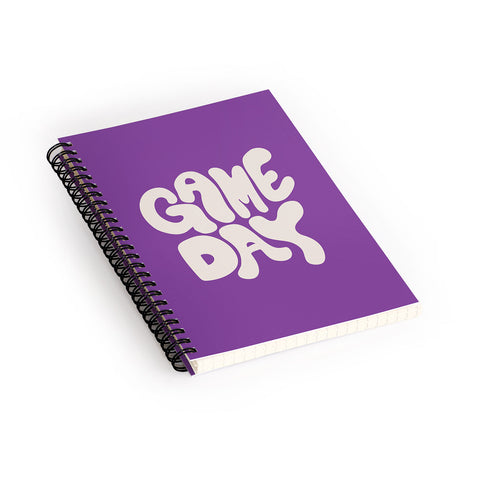 DENY Designs Gameday Purple and White 1 Spiral Notebook
