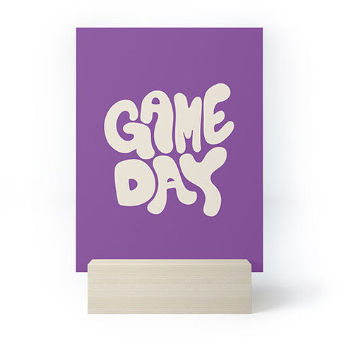 DENY Designs Gameday Purple and White 1 Mini Art Print