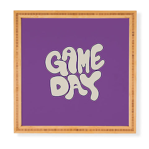 DENY Designs Gameday Purple and White 1 Framed Wall Art