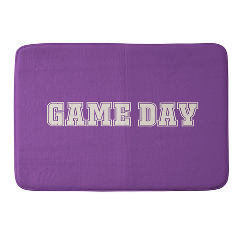 DENY Designs Gameday Purple and White 2 Memory Foam Bath Mat