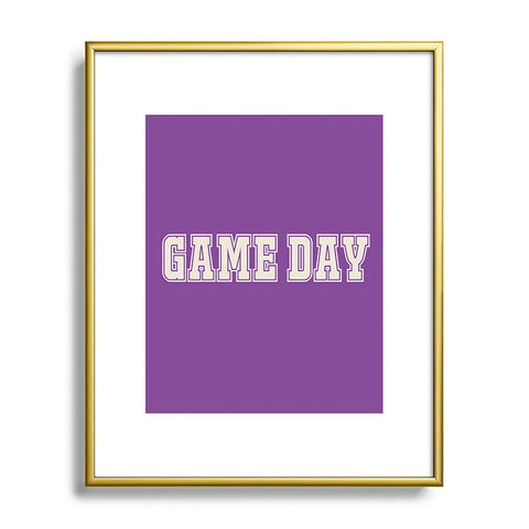 DENY Designs Gameday Purple and White 2 Metal Framed Art Print