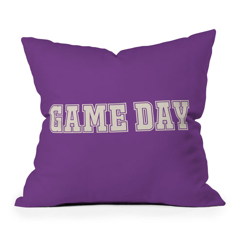 DENY Designs Gameday Purple and White 2 Throw Pillow