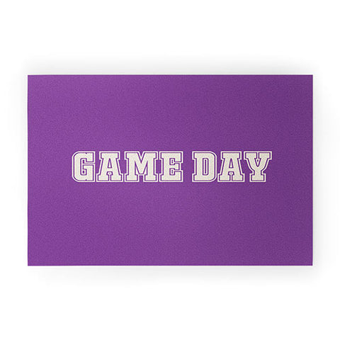 DENY Designs Gameday Purple and White 2 Welcome Mat