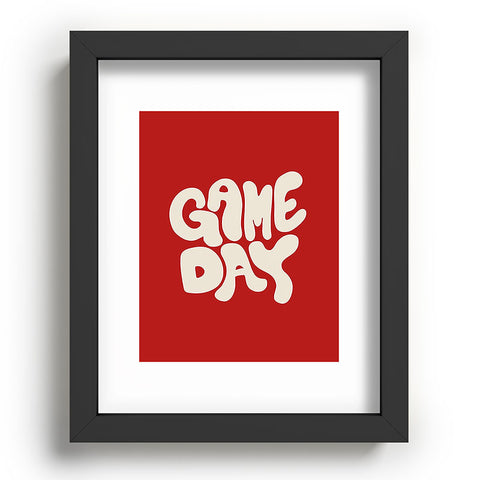 DENY Designs Gameday Red and White 1 Recessed Framing Rectangle