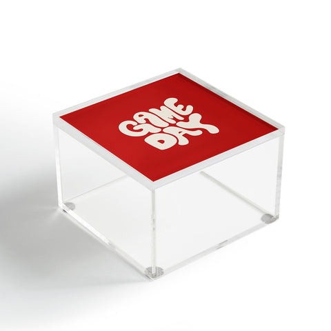 DENY Designs Gameday Red and White 1 Acrylic Box