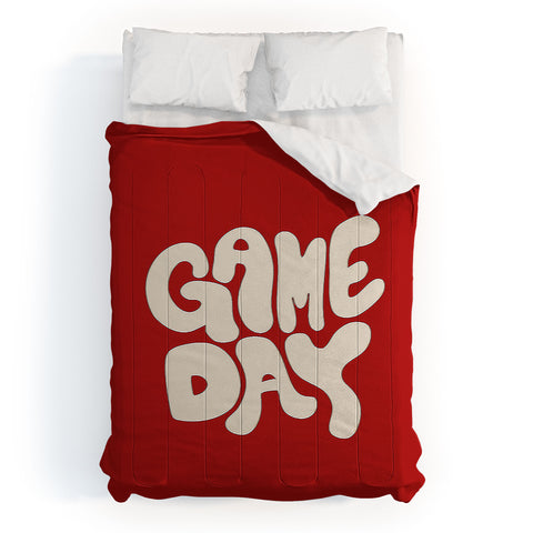 DENY Designs Gameday Red and White 1 Comforter
