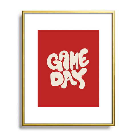 DENY Designs Gameday Red and White 1 Metal Framed Art Print