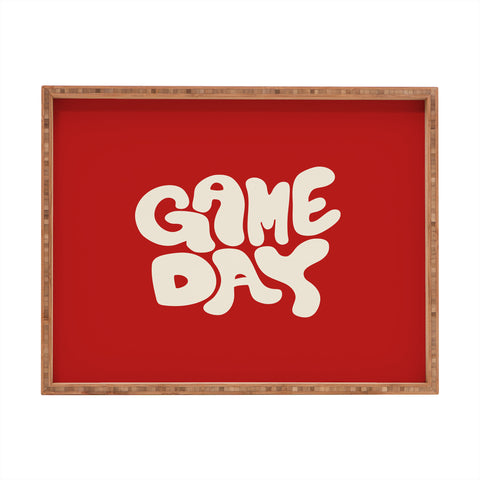 DENY Designs Gameday Red and White 1 Rectangular Tray
