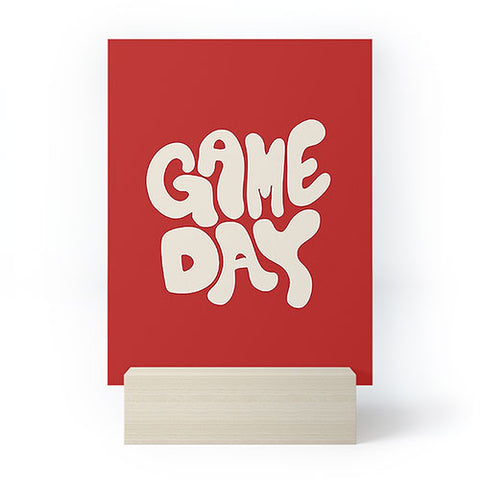 DENY Designs Gameday Red and White 1 Mini Art Print