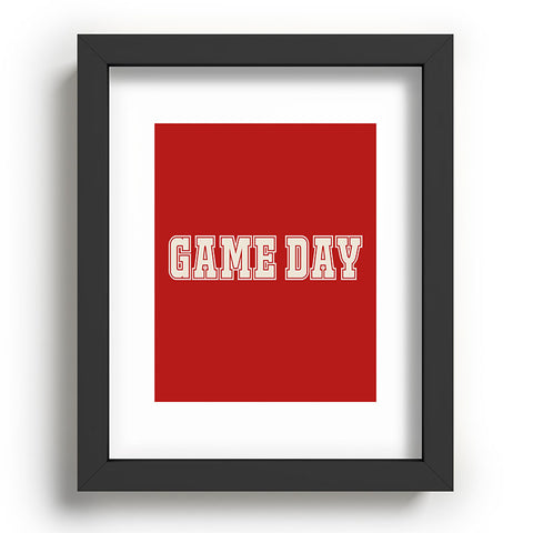 DENY Designs Gameday Red and White 2 Recessed Framing Rectangle