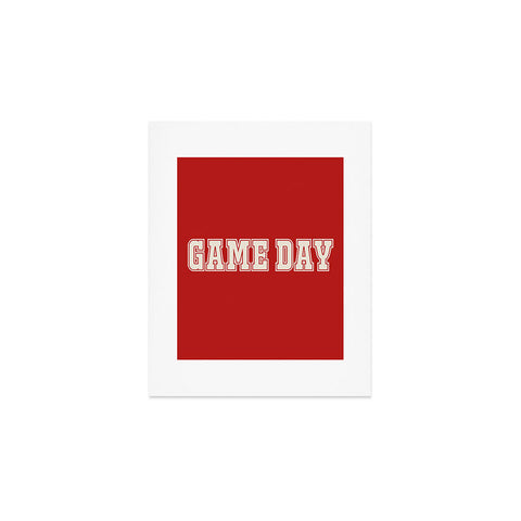 DENY Designs Gameday Red and White 2 Art Print