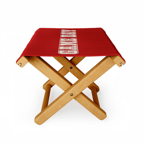 DENY Designs Gameday Red and White 2 Folding Stool