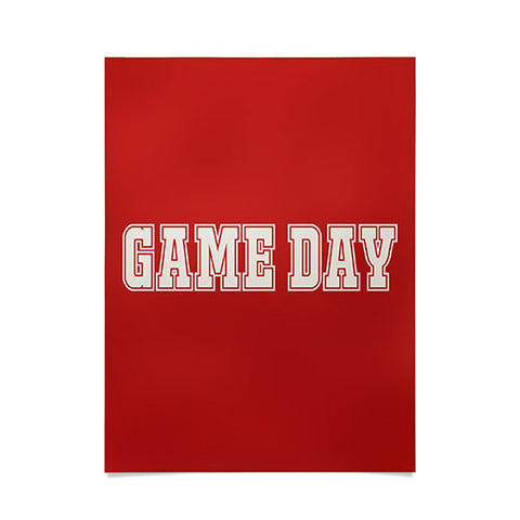 DENY Designs Gameday Red and White 2 Poster