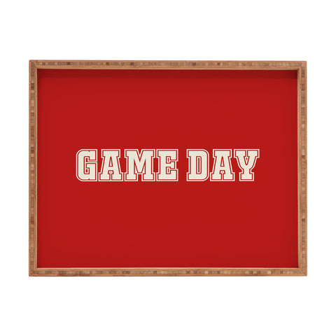 DENY Designs Gameday Red and White 2 Rectangular Tray