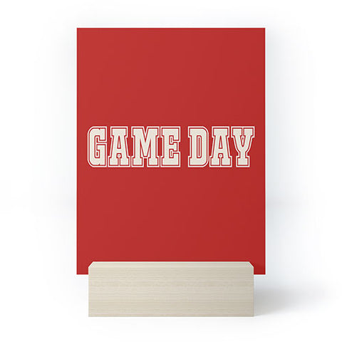 DENY Designs Gameday Red and White 2 Mini Art Print