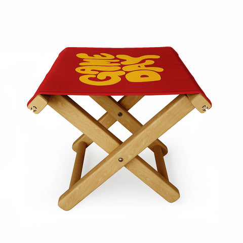 DENY Designs Gameday Red and Yellow 1 Folding Stool